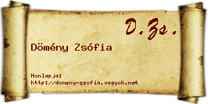 Dömény Zsófia névjegykártya
